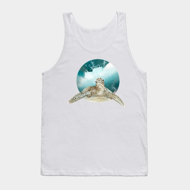 Painted turtle with ocean/sea background Tank Top by Petko121212